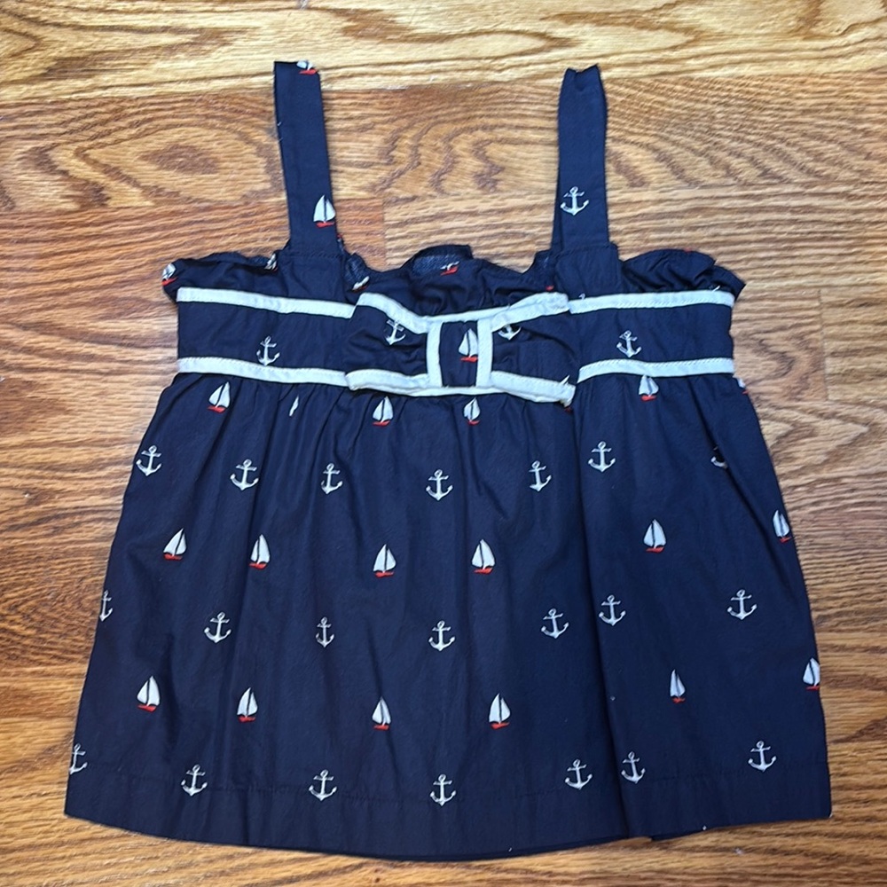 Janie & Jack Nautical Anchor and Sailboat Tank Top Sz 4
